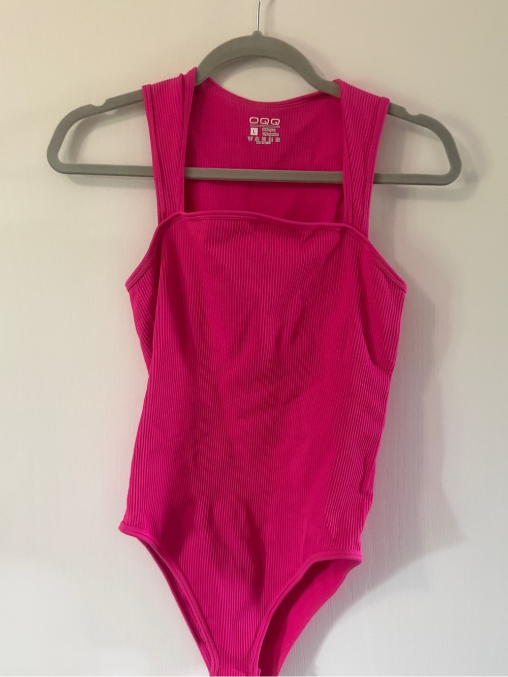 Ribbed One-Piece body suit- Hot Pink